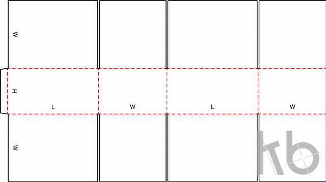 Картонная коробка с прорезями в полное перекрытие (FOL) 0203 Картонная коробка с прорезями в полное перекрытие (FOL) 0203
