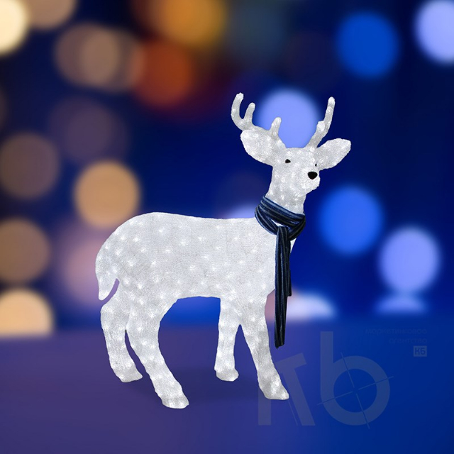 Акриловая светодиодная фигура "Северный олень" 95х69х30 см, 420 светодиодов, IP65 понижающий трансформатор в комплекте, NEON-NIGHT