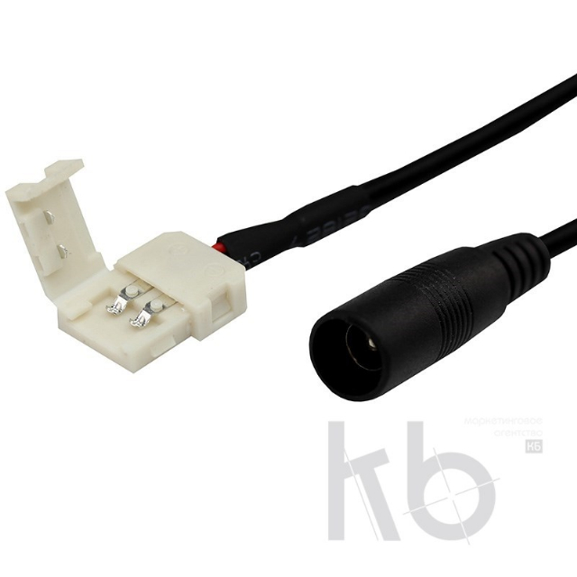 Коннектор питания с джеком для одноцветных светодиодных лент шириной 8 мм LAMPER