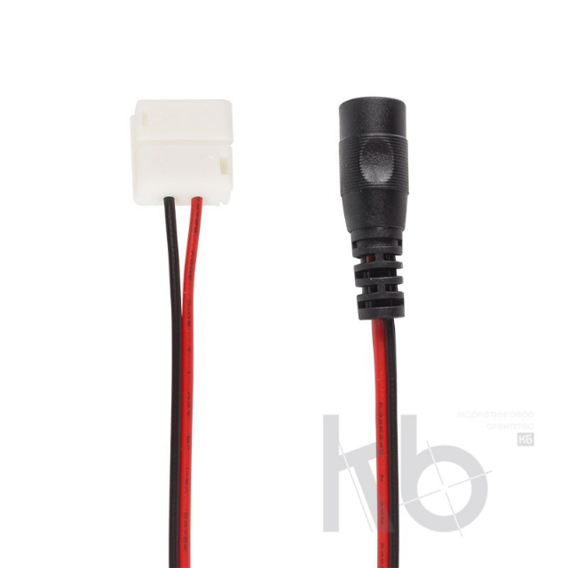 Коннектор питания с джеком для одноцветных светодиодных лент с влагозащитой шириной 10 мм LAMPER