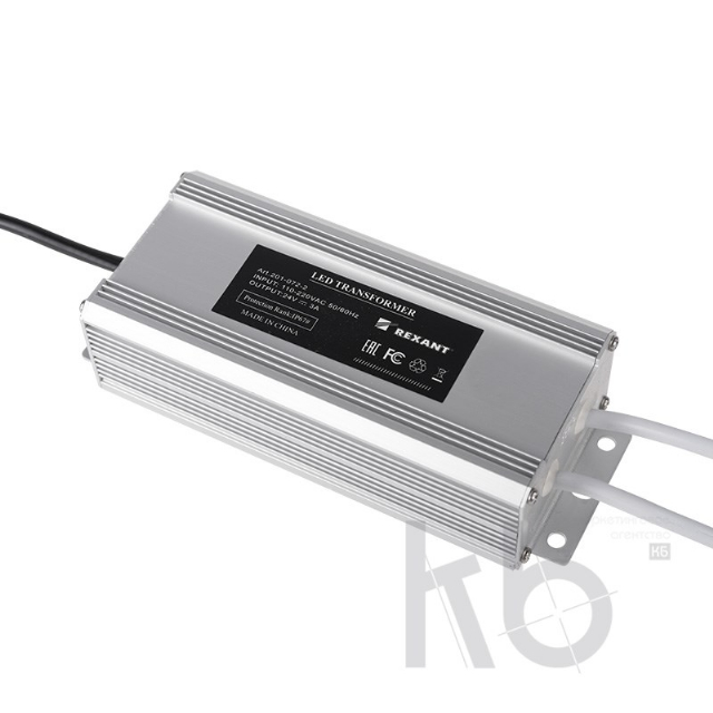 Источник питания тонкий 220 V AC/24 V DC 3 А 72 W с проводами, влагозащищенный (IP67)