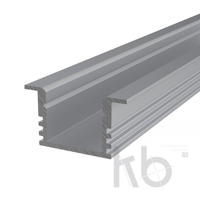 Профиль врезной алюминиевый 2212-2, 2 м REXANT