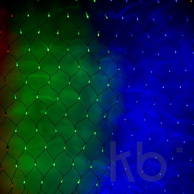Гирлянда "Сеть" 3х0,5м, прозрачный ПВХ, 140 LED Мультиколор (10 цветов)