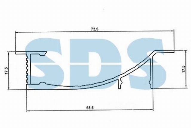 Профиль встраиваемый декоративный алюминиевый 1670-2, 2 м REXANT