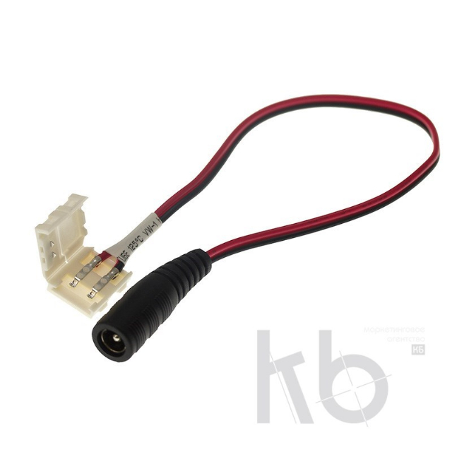 Коннектор питания с джеком для одноцветных светодиодных лент шириной 10 мм LAMPER