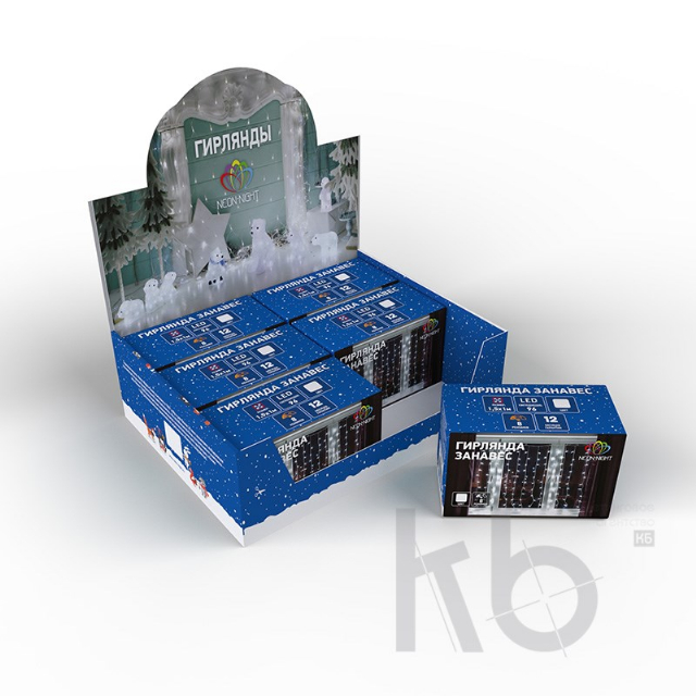 Гирлянда "Светодиодный Дождь" 1,5*1,5 м, с насадками шарики, свечение с динамикой, прозрачный провод, 230 В, диоды Мультиколор