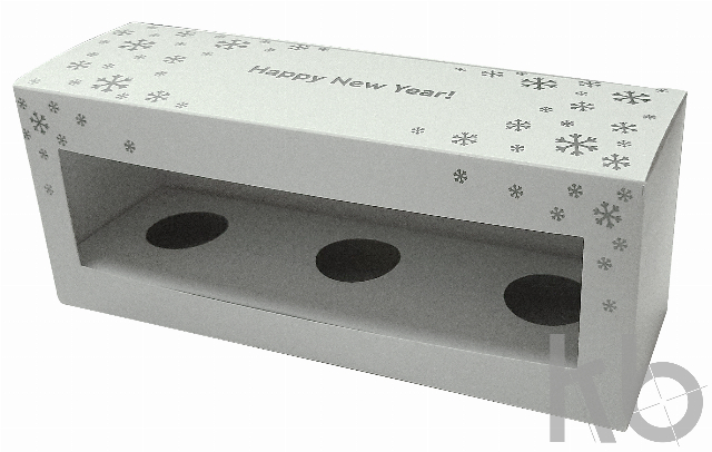 Коробка под 3 шара 80 мм в ряд с окошком по макету клиента Коробка под 3 шара 80 мм в ряд с окошком по макету клиента