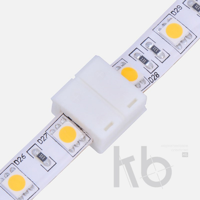 Коннектор стыковочный для одноцветных светодиодных лент с влагозащитой шириной 10 мм LAMPER