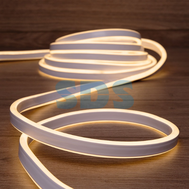 Гибкий неон LED SMD 8х16 мм, двухсторонний, теплый  белый, 120 LED/м, 5 м
