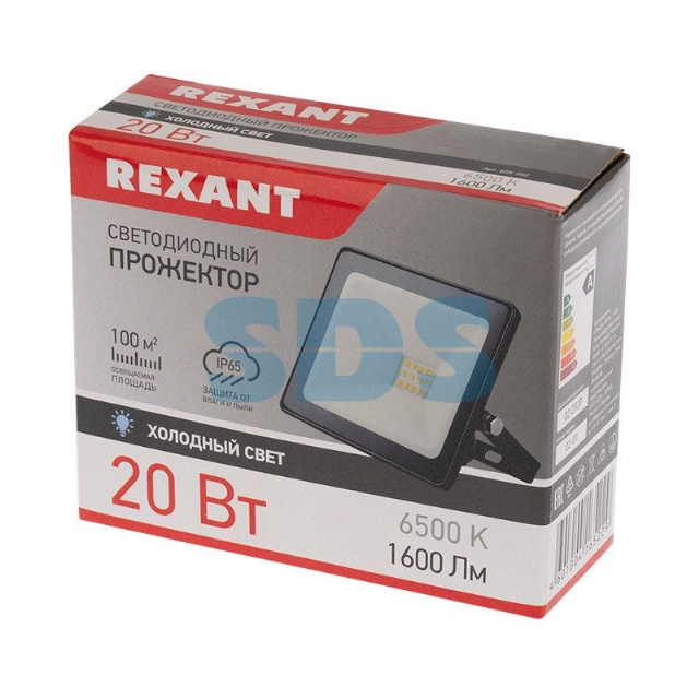 Прожектор светодиодный 20 Вт 200–260В IP65 1600 лм 6500 K холодный свет REXANT