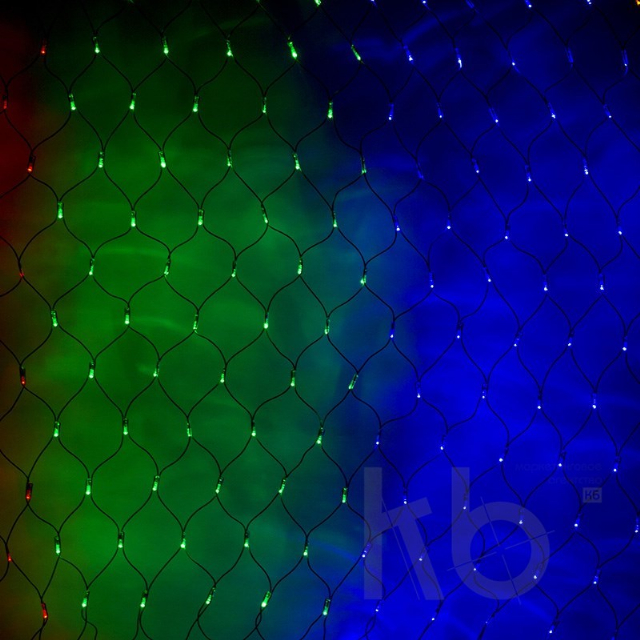 Гирлянда "Сеть" 2х1,5м, черный ПВХ, 240 LED Мультиколор