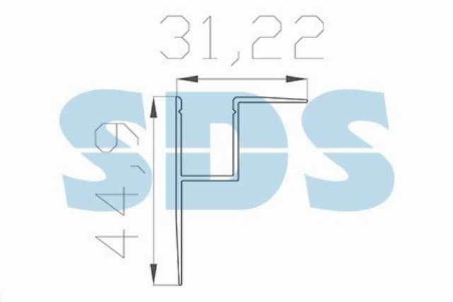 Профиль накладной алюминиевый 3245-2 2 м REXANT