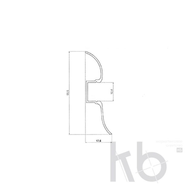 Профиль плинтус алюминиевый 5016-2 2 м REXANT