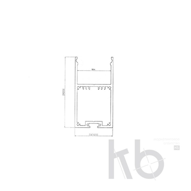 Профиль накладной алюминиевый 3567-2, 2 м REXANT