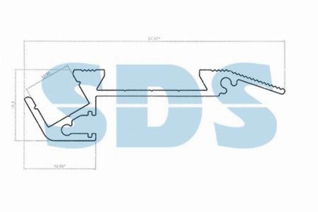 Профиль для ступеней без резиновой вставки алюминиевый 6718-2 2 м REXANT