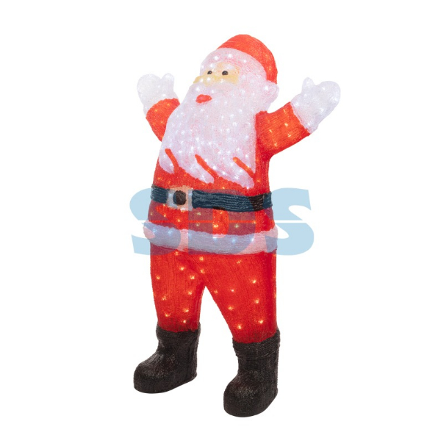 Акриловая светодиодная фигура «Приветствующий Санта Клаус» 76х47х120 см, IP65, понижающий трансформатор в комплекте NEON-NIGHT