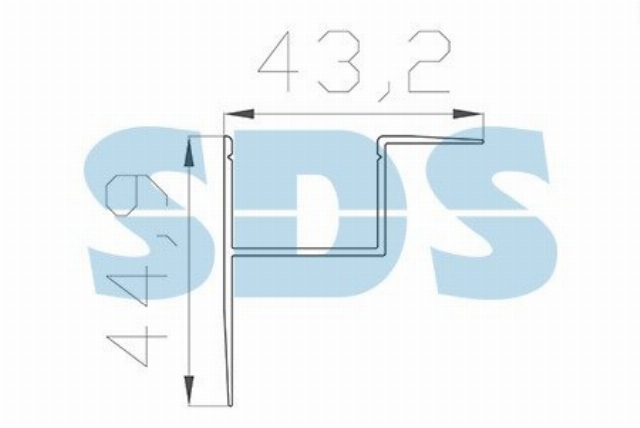 Профиль накладной алюминиевый 4345-2, 2 м REXANT
